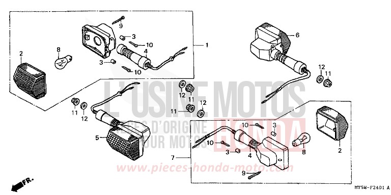 BLINKER (2) von CB1300 Super Bold'or ABS RADIANT RED METALLIC (R218) von 1999